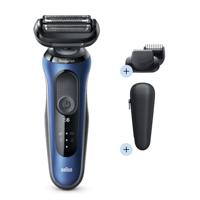 Braun Series 6 60-B1500s Elektrisch Scheerapparaat Met Baardtrimmer, Blauw - thumbnail