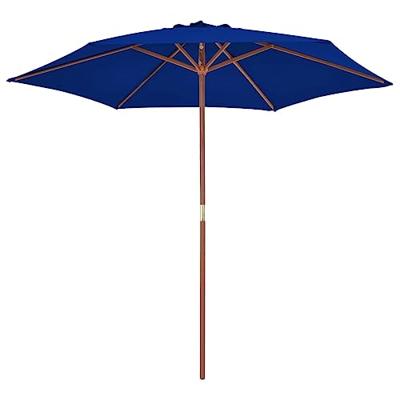 VidaXL Parasol met houten paal 270 cm blauw