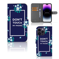 iPhone 15 Pro Max Portemonnee Hoesje Flowers Blue DTMP | Portemonnee hoesje - thumbnail