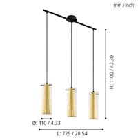 Eglo Eetkamer hanglampPinto Gold 3-lichts zwart met goud - 97652 - thumbnail