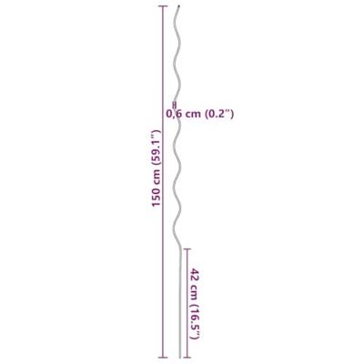 Spiraalvormige plantensteunen 50 pcs Groen 150 cm