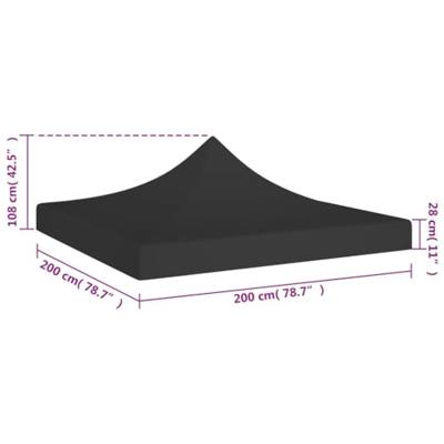VidaXL Partytentdak 270 g/m² 2x2 m zwart - thumbnail