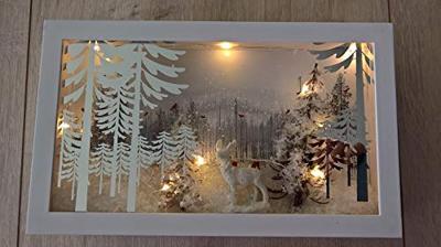 Wurm Lichthaus Stille Nacht Kirche Oberndorf bei Salzburg met sneeuw van porselein, Kleurrijk (B/H/D) 13x16x9cm