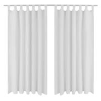 VidaXL Micro-satijnen gordijnen met ringen 140 x 175 cm 2 stuks (creme) - thumbnail