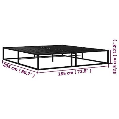 Bedframe metaal zwart 180x200 cm