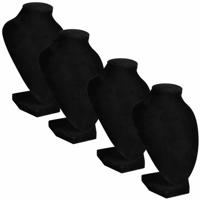 VidaXL Sieradenhouder voor ketting 9x8,5x15 cm zwart 4 st - thumbnail