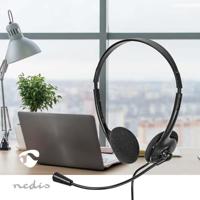 Nedis PC-Headset | On-Ear | Stereo | USB Type-A / USB Type-C | Inklapbare Microfoon | Zwart - CHSTU110BK - thumbnail