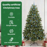VidaXL Kunstkerstboom met 300 led groen 240 cm pvc en metaal - thumbnail