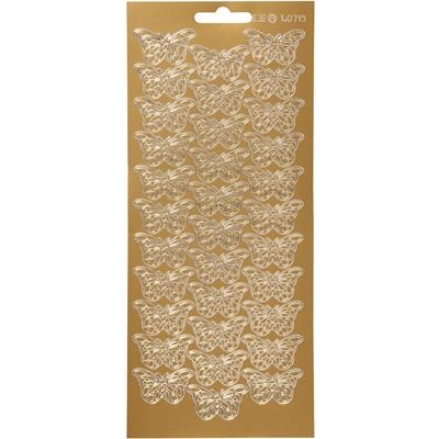Creativ Company Stickers, vlinders, vel 10x23 cm, goud, 1 vel