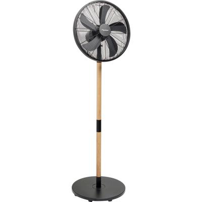 Bestron dfs45wb design statiefventilator (zwart/houtkleur, ø 45 cm | stijlvol hout desgin)