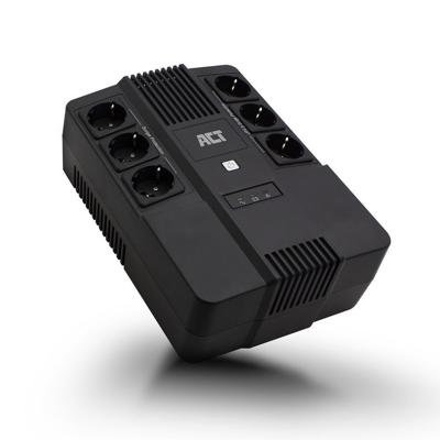 ACT Connectivity Line Interactive UPS 600VA - met 6 geaarde stopcontacten