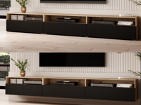 Tv-meubel BABEL II 3 deuren 3 vakken eik artisanaal/zwart - thumbnail