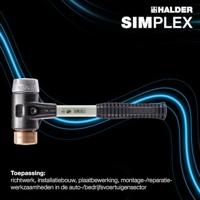 Halder Kunststofhamer | lengte 300 mm hoofd-d. 30 mm | hard glasvezel gietstaal | koper/zacht metaal zilver | 1 stuk - 3749.030 3749.030 - thumbnail