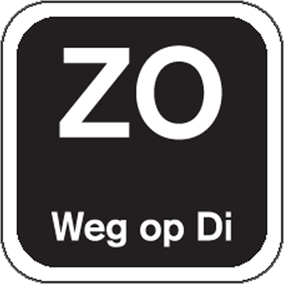Label | ZO weg op | papier | afwasbaar | 19x19mm | zwart | rol à 1000 stuks