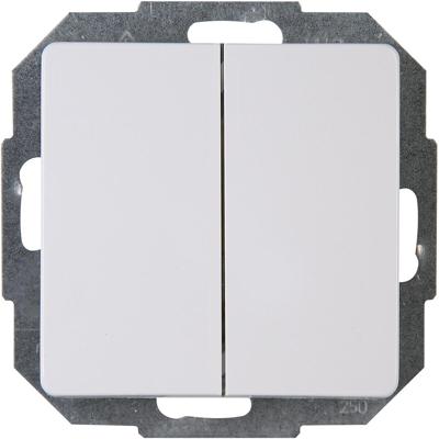 KOPP Wisselschakelaar Dubbel Inbouw - Paris HK05. Glanzend Wit