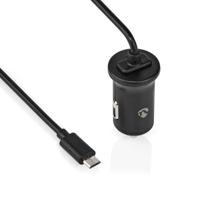 Nedis CCHAM240ABK Auto-oplader 2,4 A Vaste Kabel Micro-usb Zwart - thumbnail
