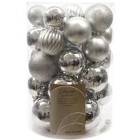 Decoris kerstballen box 34 stuks zilver - thumbnail