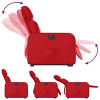 Sta-op-stoel elektrisch kunstleer rood - thumbnail