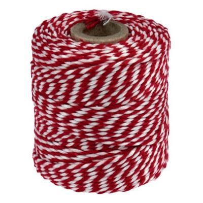 Quantore Touw katoen 45meter 50gr rood/wit