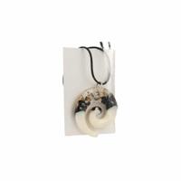 Orgonite Hanger Gedraaid Zwart/ Wit/ Goud - thumbnail