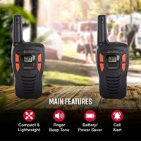 Cobra Electronics AM245 walkietalkie van licht gewicht met een bereik van maximaal 5 km, 8 kanalen en energiebesparende functie (verpakking van 2) - zwart - thumbnail