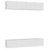 Tv-meubelen 4 st 80x30x30 cm bewerkt hout wit - thumbnail
