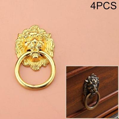 4-delige klassieke single hole Leeuw hoofd garderobe geneeskunde kabinet handvat (goud)