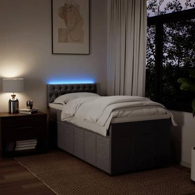 Boxspring met matras stof taupe 80x200 cm