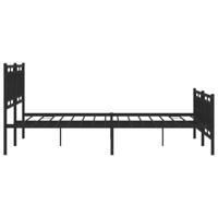 Bedframe met hoofd- en voeteneinde metaal zwart 183x213 cm - thumbnail