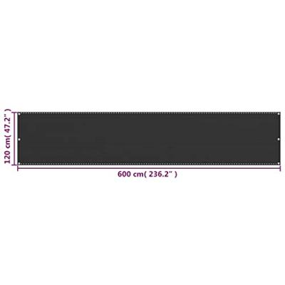 VidaXL Balkonscherm 120x600 cm hdpe antracietkleurig VidaXL Balkonscherm 120x600 cm hdpe antracietkleurig