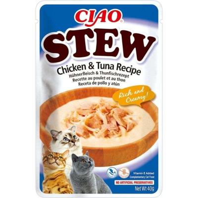 INABA Ciao Stew Chicken & Tuna - Kattensnoepje - 40g