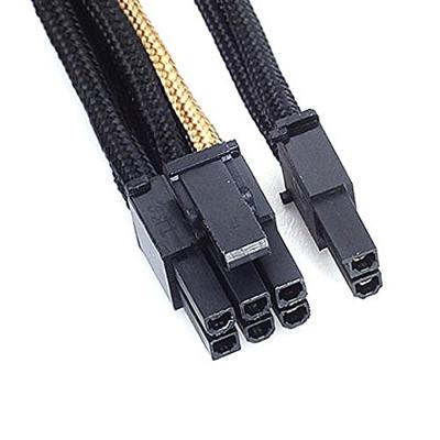 SilverStone SST-PP07-PCIBG - Voeding verlengkabel 25cm 8pin op PCI-E 6+2pin, zwart/goud