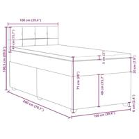 Boxspring met matras stof donkerbruin 100x200 cm - thumbnail