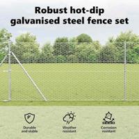 VidaXL Afrasteringspaal zilver 25 x 1,4 m (36 mm gaas) staal - thumbnail