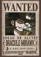 Poster One Piece - Wanted Mihawk Wano 38x52cm - thumbnail