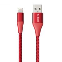 ANKER A8453 Powerline+ II USB to 8 Pin Apple MFI Certificated Nylon Pullable Carts Charging Data Cable Length: 1.8m(Red) - thumbnail