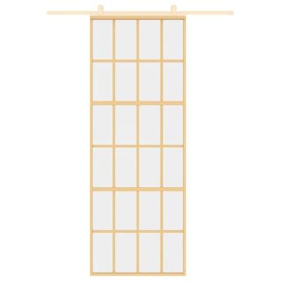 VidaXL Schuifdeur 76x205 cm helder esg-glas en aluminium goudkleurig