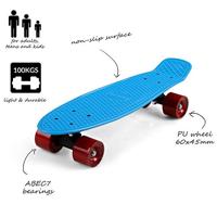 Skateboard Retro 57 cm Blauw-Rood - thumbnail