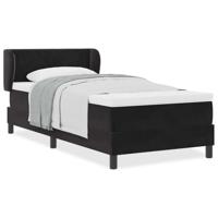 Boxspringbed met matras fluweel zwart 100x200 cm - thumbnail