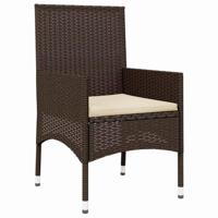 4-delige Loungeset met kussens poly rattan bruin - thumbnail