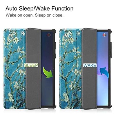 Lunso - Lenovo Tab P11 Pro Gen 2 (2e generatie) - Tri-Fold Bookcase hoes - Van Gogh Amandelbloesem Lunso - Lenovo Tab P11 Pro Gen 2 (2e generatie) - Tri-Fold Bookcase hoes - Van Gogh Amandelbloesem