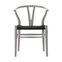 Carl Hansen & Søn CH24 Wishbone Stoel - Colours Silver Grey met zwarte zitting - thumbnail