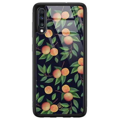 Samsung Galaxy A50 glazen hardcase - Orange lemonade