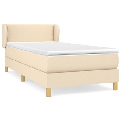 Boxspring met matras stof crèmekleurig 200x200 cm - thumbnail