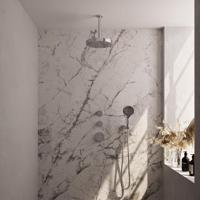 BRAUER Stripe Thermostatische Inbouw Regendouche - SET 06 - 25cm douchekop - plafondarm - 3-standen handdouche - doucheslang - wandaansluitbocht - chroom 5-CE-375 - thumbnail