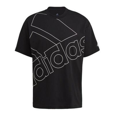 Heren-T-Shirt met Korte Mouwen Adidas Giant Logo Zwart - Maat: M