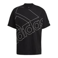 Heren-T-Shirt met Korte Mouwen Adidas Giant Logo Zwart - Maat: M - thumbnail
