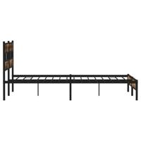 Bedframe zonder matras metaal gerookt eikenkleurig 180x200 cm - thumbnail