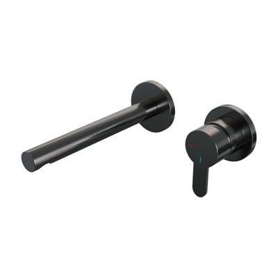 BRAUER Gunmetal Edition inbouw wastafelmengkraan met rechte uitloop en rozetten model D1 gunmetal geborsteld PVD