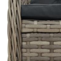 5-delige Tuinset met kussens poly rattan grijs - thumbnail